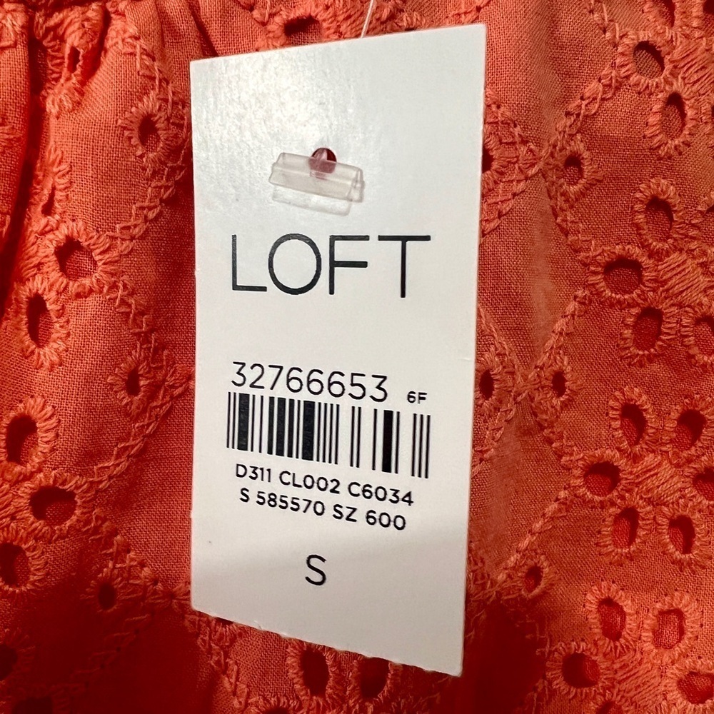 LOFT NWT Coral Eyelet Lace Peplum Tank Top - Small - Picture 9 of 11